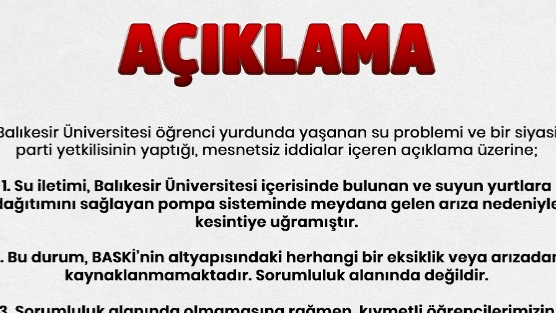 BAÜN yurtlarında su kesintisi