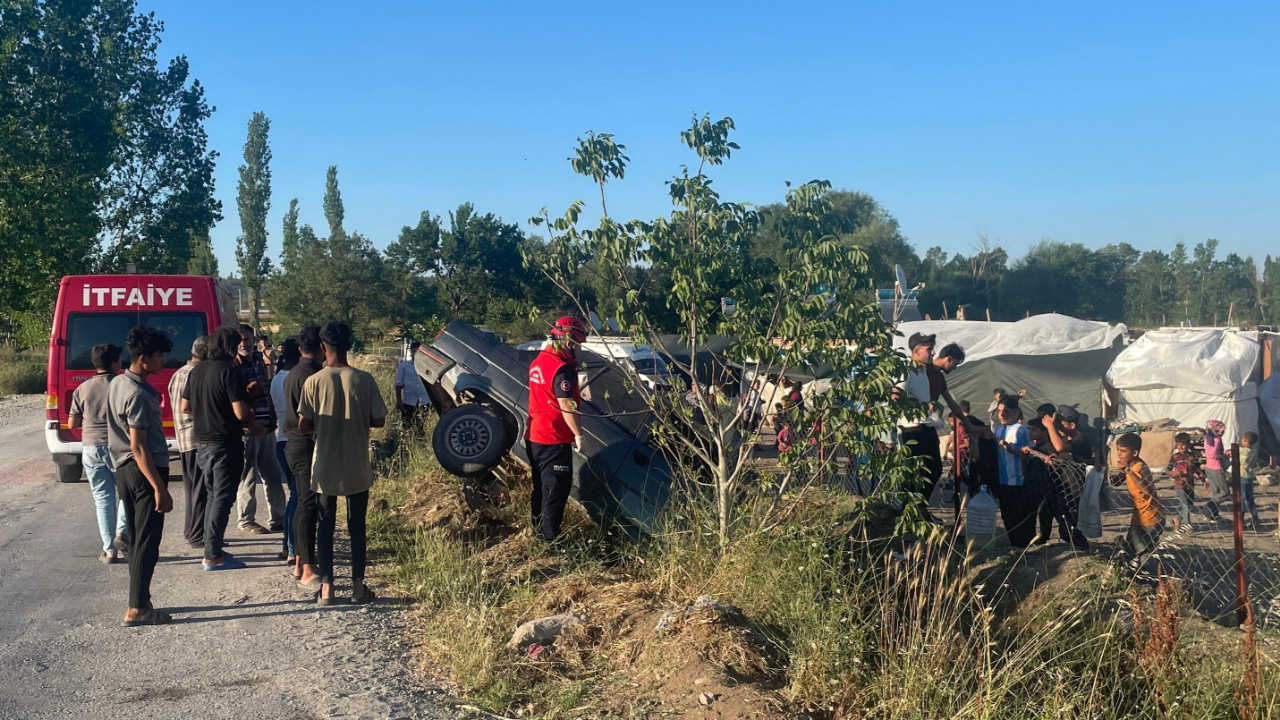 İvrindi’de araç tarlaya uçtu: 1 yaralı