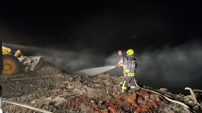 İvrindi Belediye Çöplüğünde yangın