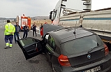 Otomobil ve tır böyle kaza yaptı