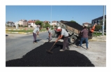 Burhaniye Ören yolunda asfalt tamiri