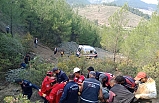 Dursunbey'de su tankeri uçuruma yuvarlandı