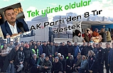Edremit'ten depremzedelere 8 tır kamyonu destek