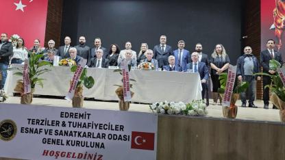 Edremit Terziler ve Tuhafiyeciler Odası’nda Yüksel Kaplan güven tazeledi