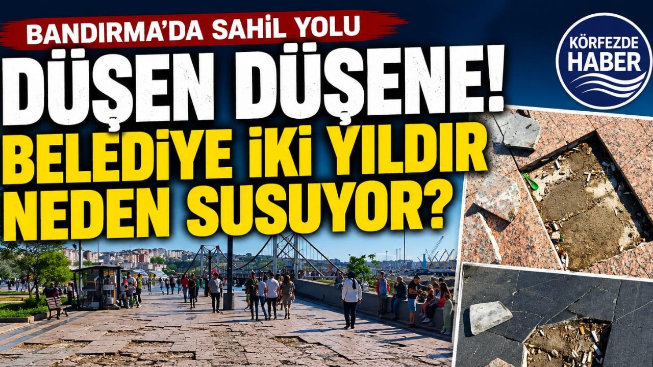Bandırma sahil yolunda tehlike: Düşen düşene
