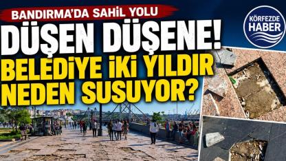 Bandırma sahil yolunda tehlike: Düşen düşene