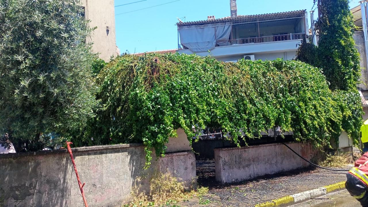 Altıeylül'de Bahçe Yangını