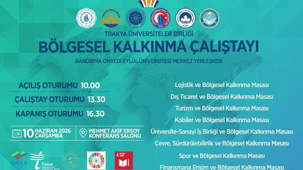Bandırma'da Bölgesel Kalkınma Çalıştayı Düzenlenecek