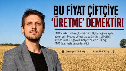 “Bu Fiyat Çiftçiye ‘Üretme’ Demektir!”