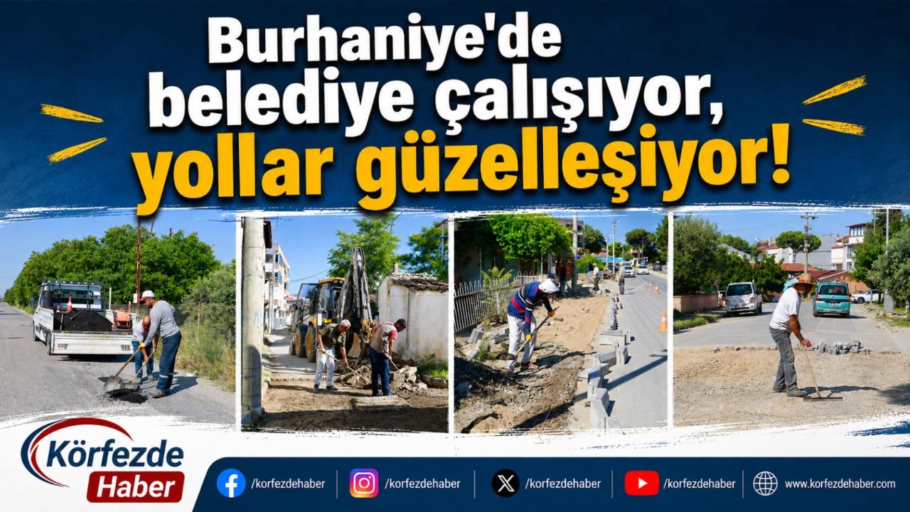 Burhaniye’de yol seferberliği sürüyor