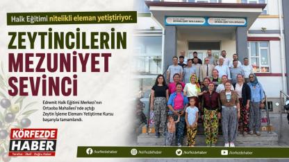 Ortaoba Mahallesi’nde Zeytin İşleme Elemanı Yetiştirme Kursu tamamlandı