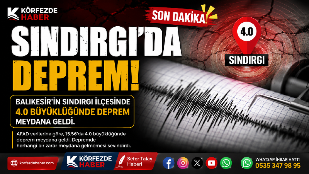 Sındırgı'da deprem..