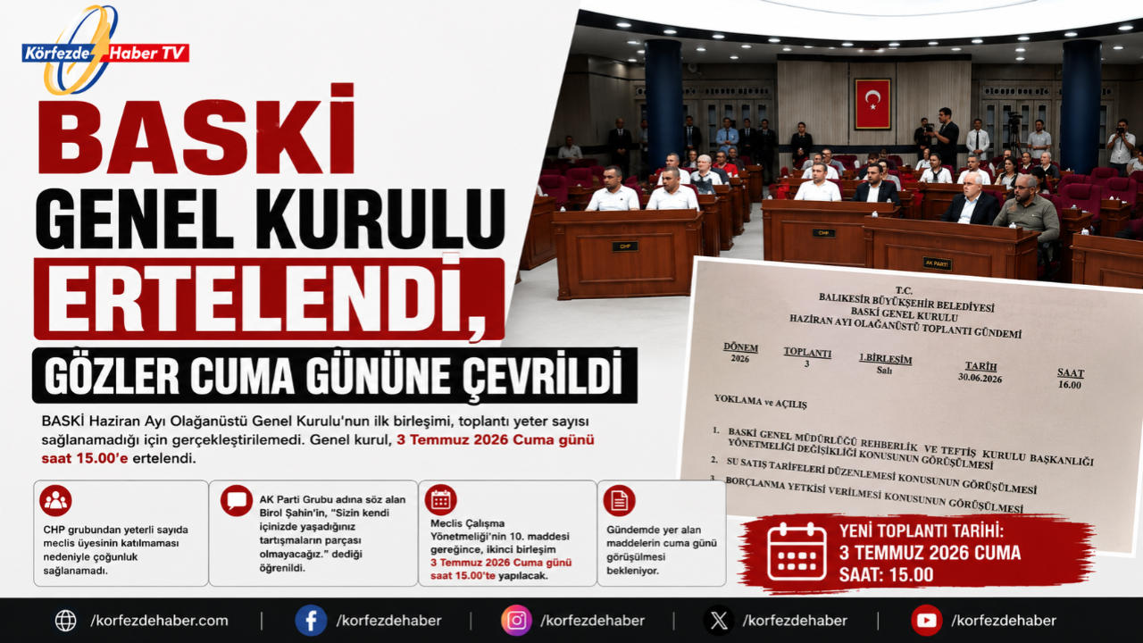 BASKİ Genel Kurulu ertelendi, gözler cuma gününe çevrildi