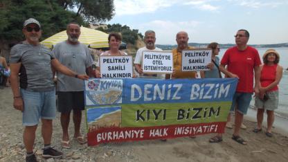 Burhaniye'de vatandaşlar kıyı işgaline tepki gösterdi