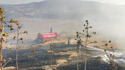 Susurluk'taki arazi yangını ekiplerin ortak müdahalesiyle söndürüldü