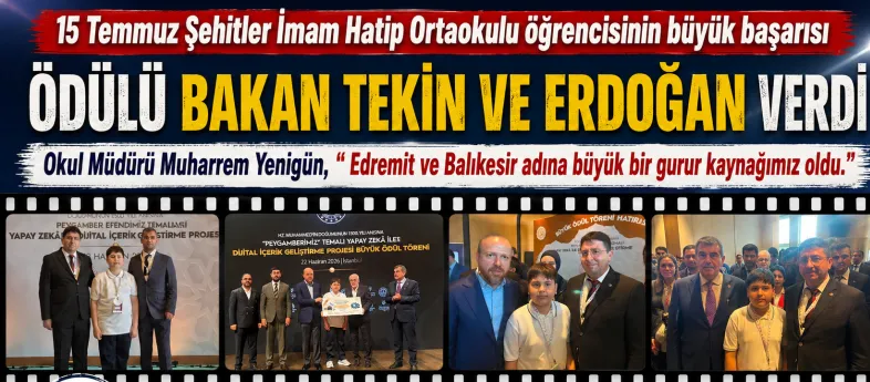 Edremitli Öğrenci Türkiye İkincisi Oldu, Umre Ödülü Kazandı