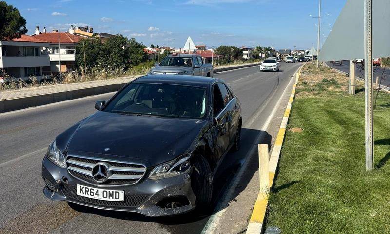 Burhaniye’de iki otomobil çarpıştı: 1 yaralı